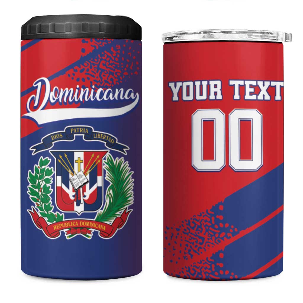 Custom Baseball Dominicana 4 in 1 Can Cooler Tumbler Go Champions Grunge Style - Wonder Print Shop
