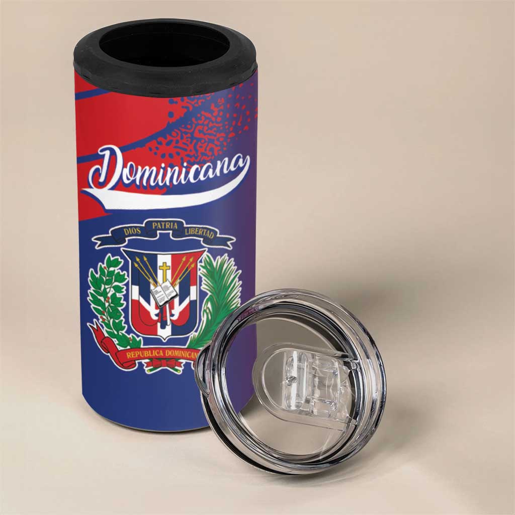 Custom Baseball Dominicana 4 in 1 Can Cooler Tumbler Go Champions Grunge Style - Wonder Print Shop
