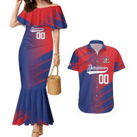 Custom Baseball Dominicana Couples Matching Mermaid Dress and Hawaiian Shirt Go Champions Grunge Style - Wonder Print Shop