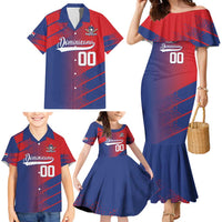 Custom Baseball Dominicana Family Matching Mermaid Dress and Hawaiian Shirt Go Champions Grunge Style - Wonder Print Shop