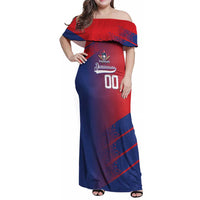 Custom Baseball Dominicana Family Matching Off Shoulder Maxi Dress and Hawaiian Shirt Go Champions Grunge Style - Wonder Print Shop