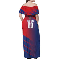 Custom Baseball Dominicana Family Matching Off Shoulder Maxi Dress and Hawaiian Shirt Go Champions Grunge Style - Wonder Print Shop