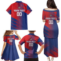 Custom Baseball Dominicana Family Matching Puletasi and Hawaiian Shirt Go Champions Grunge Style - Wonder Print Shop
