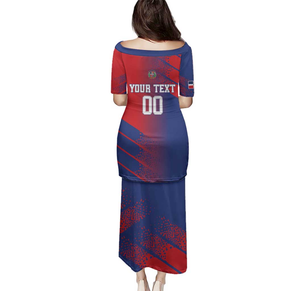 Custom Baseball Dominicana Family Matching Puletasi and Hawaiian Shirt Go Champions Grunge Style - Wonder Print Shop