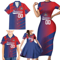 Custom Baseball Dominicana Family Matching Short Sleeve Bodycon Dress and Hawaiian Shirt Go Champions Grunge Style - Wonder Print Shop