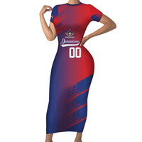 Custom Baseball Dominicana Family Matching Short Sleeve Bodycon Dress and Hawaiian Shirt Go Champions Grunge Style - Wonder Print Shop