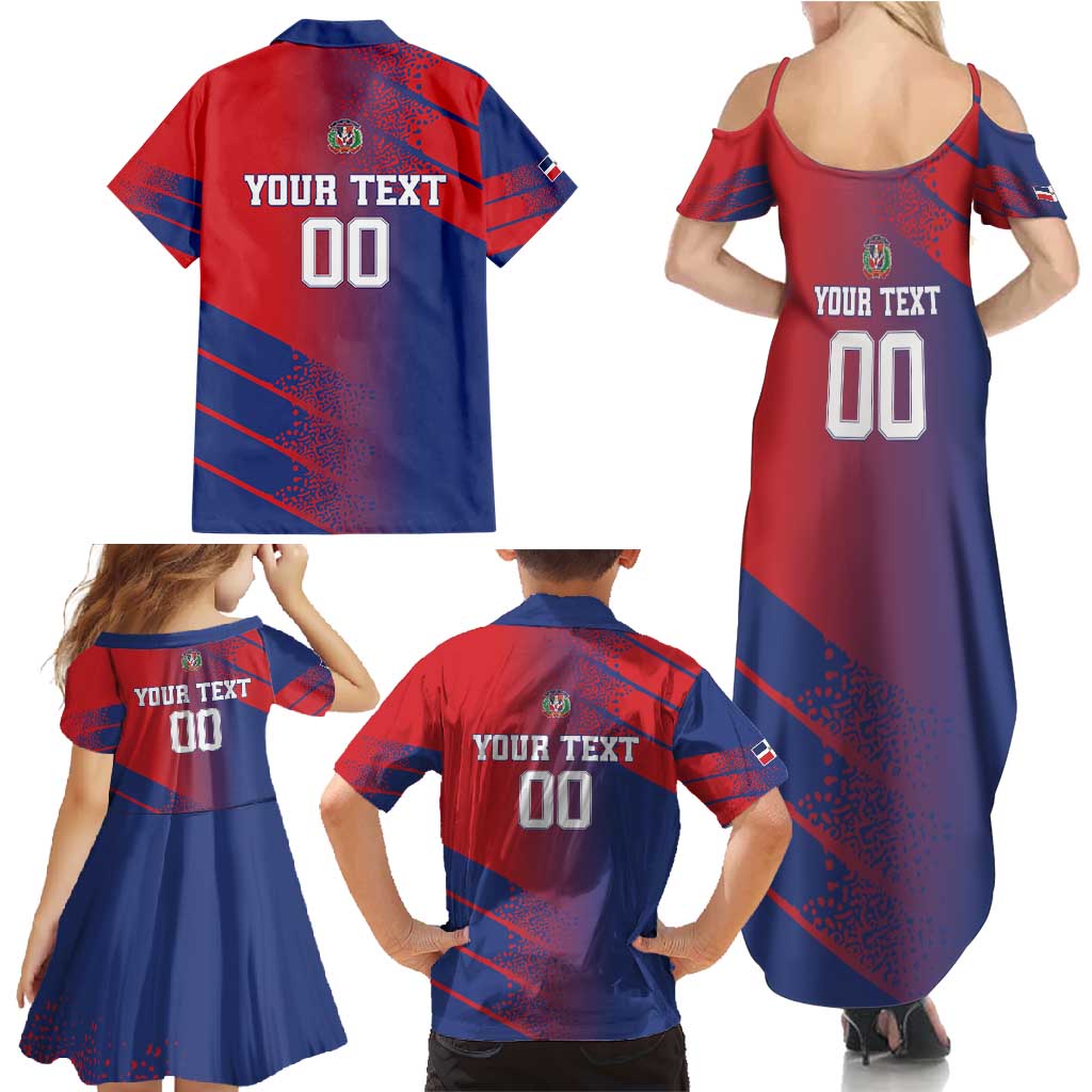 Custom Baseball Dominicana Family Matching Summer Maxi Dress and Hawaiian Shirt Go Champions Grunge Style - Wonder Print Shop