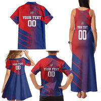 Custom Baseball Dominicana Family Matching Tank Maxi Dress and Hawaiian Shirt Go Champions Grunge Style - Wonder Print Shop