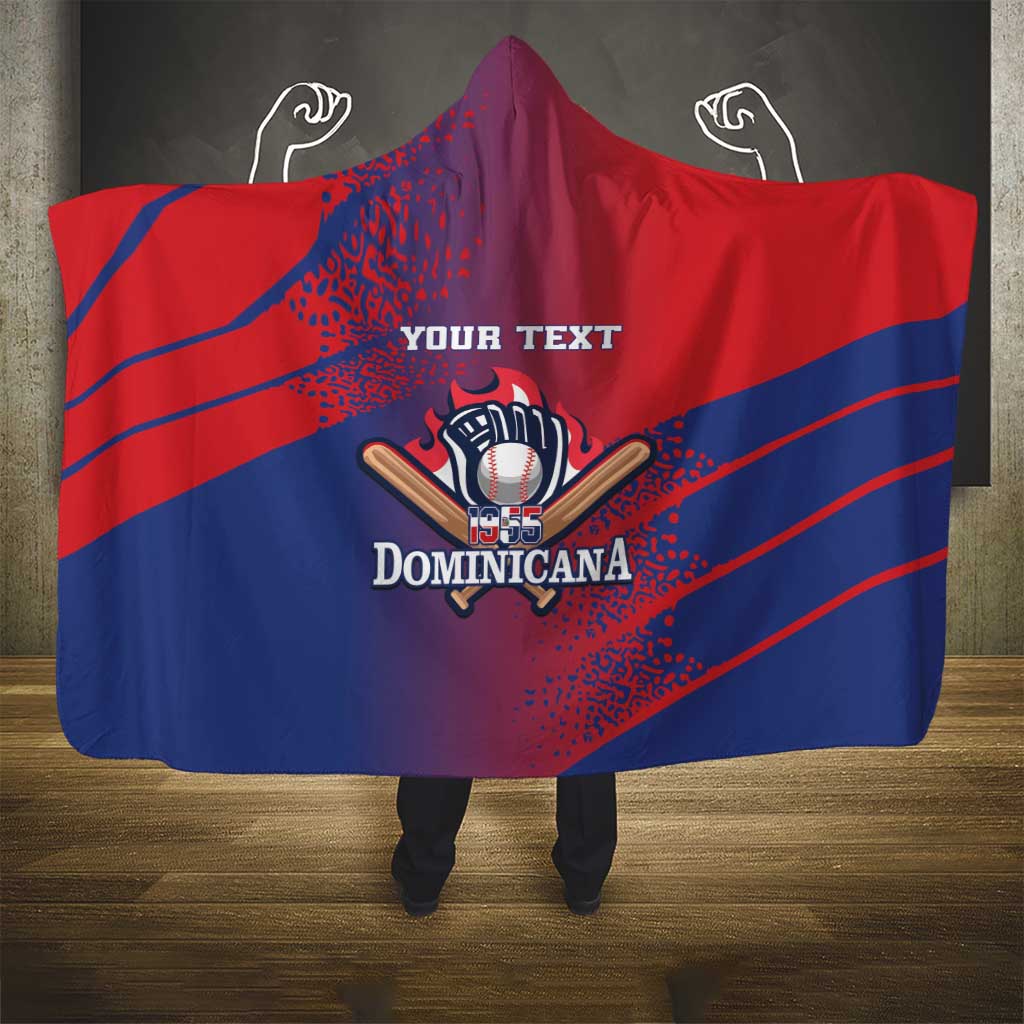 Custom Baseball Dominicana Hooded Blanket Go Champions Grunge Style