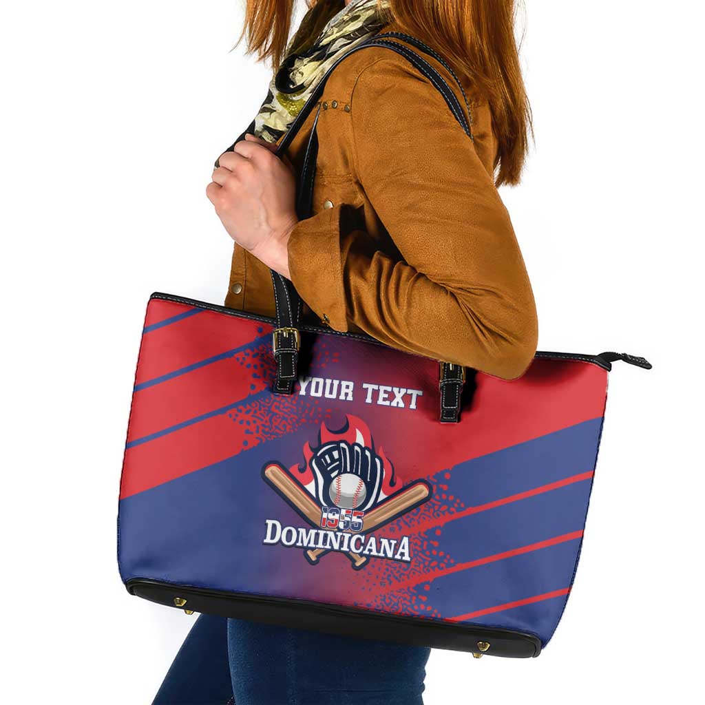 Custom Baseball Dominicana Leather Tote Bag Go Champions Grunge Style - Wonder Print Shop