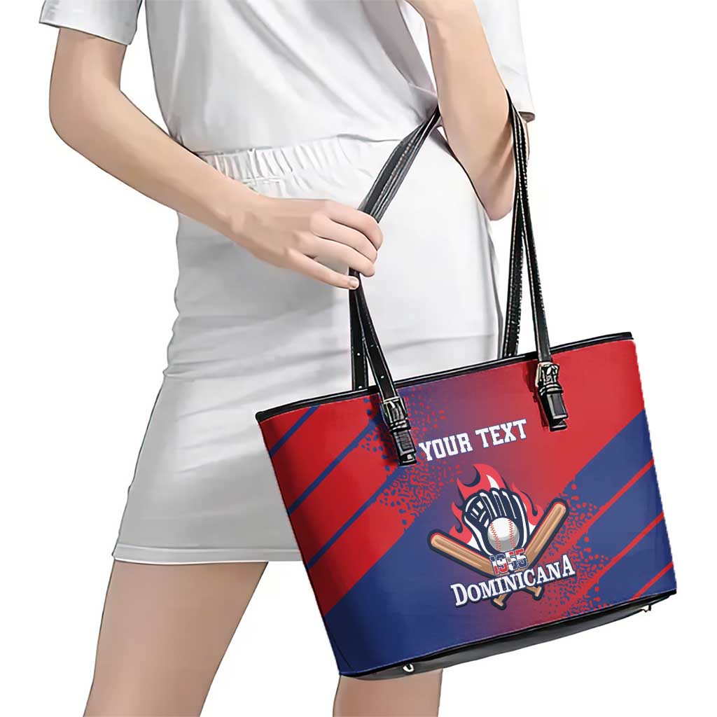 Custom Baseball Dominicana Leather Tote Bag Go Champions Grunge Style - Wonder Print Shop
