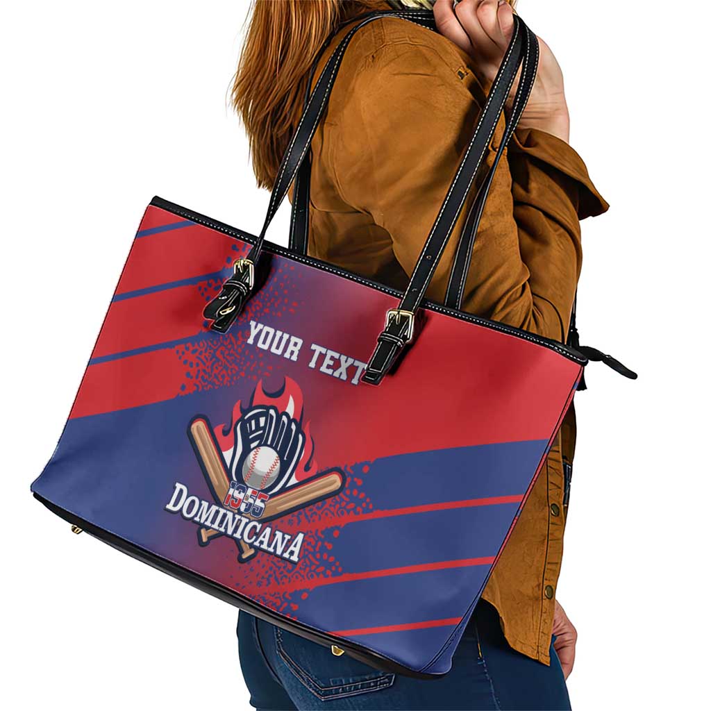 Custom Baseball Dominicana Leather Tote Bag Go Champions Grunge Style - Wonder Print Shop