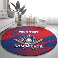 Custom Baseball Dominicana Round Carpet Go Champions Grunge Style