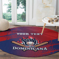 Custom Baseball Dominicana Round Carpet Go Champions Grunge Style