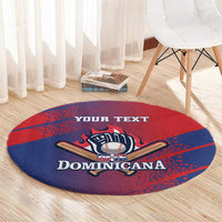 Custom Baseball Dominicana Round Carpet Go Champions Grunge Style