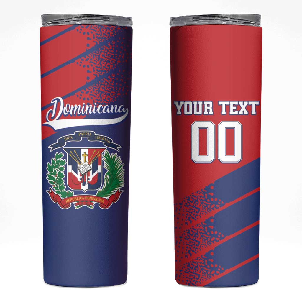 Custom Baseball Dominicana Skinny Tumbler Go Champions Grunge Style - Wonder Print Shop