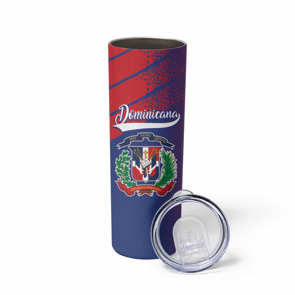 Custom Baseball Dominicana Skinny Tumbler Go Champions Grunge Style - Wonder Print Shop