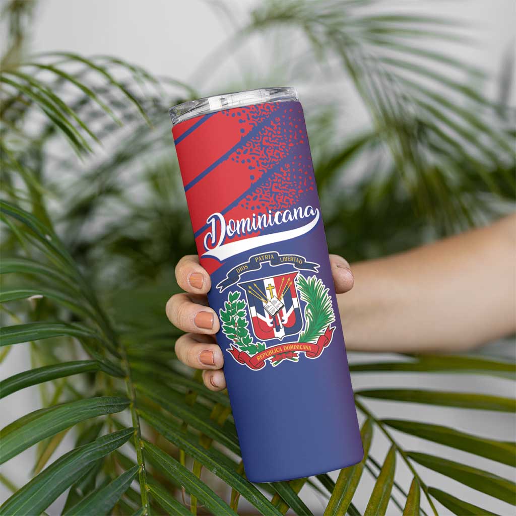 Custom Baseball Dominicana Skinny Tumbler Go Champions Grunge Style - Wonder Print Shop