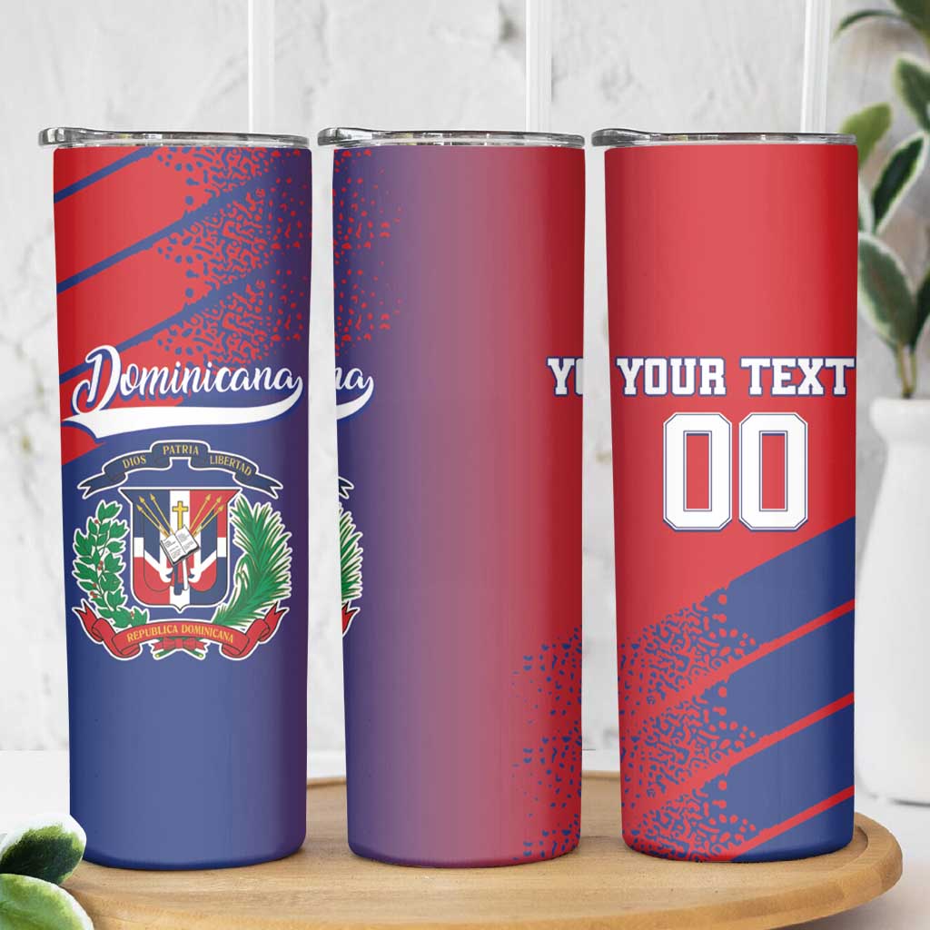 Custom Baseball Dominicana Skinny Tumbler Go Champions Grunge Style - Wonder Print Shop