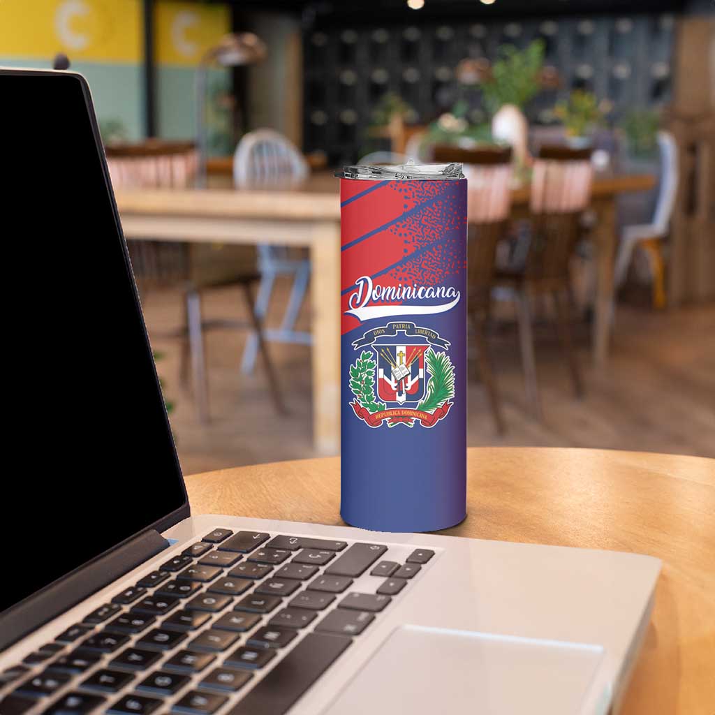 Custom Baseball Dominicana Skinny Tumbler Go Champions Grunge Style - Wonder Print Shop