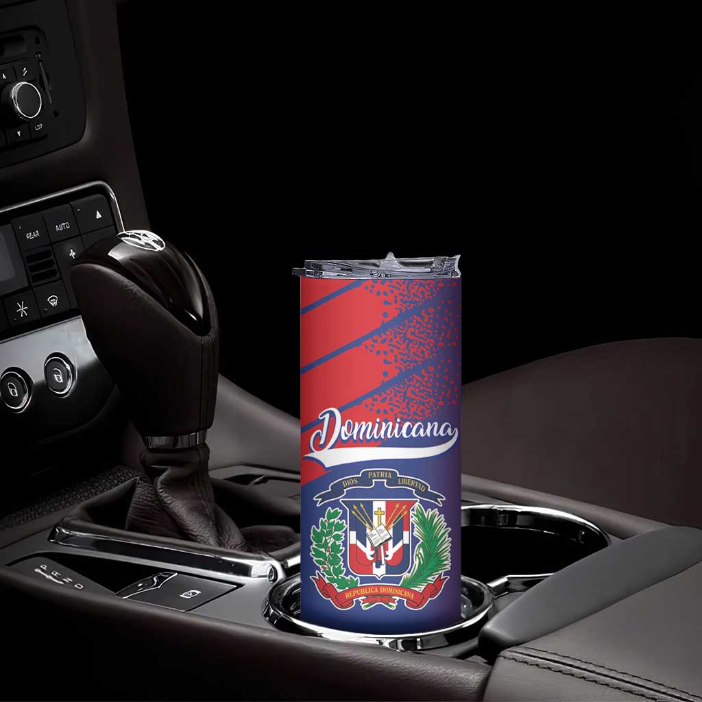 Custom Baseball Dominicana Skinny Tumbler Go Champions Grunge Style - Wonder Print Shop