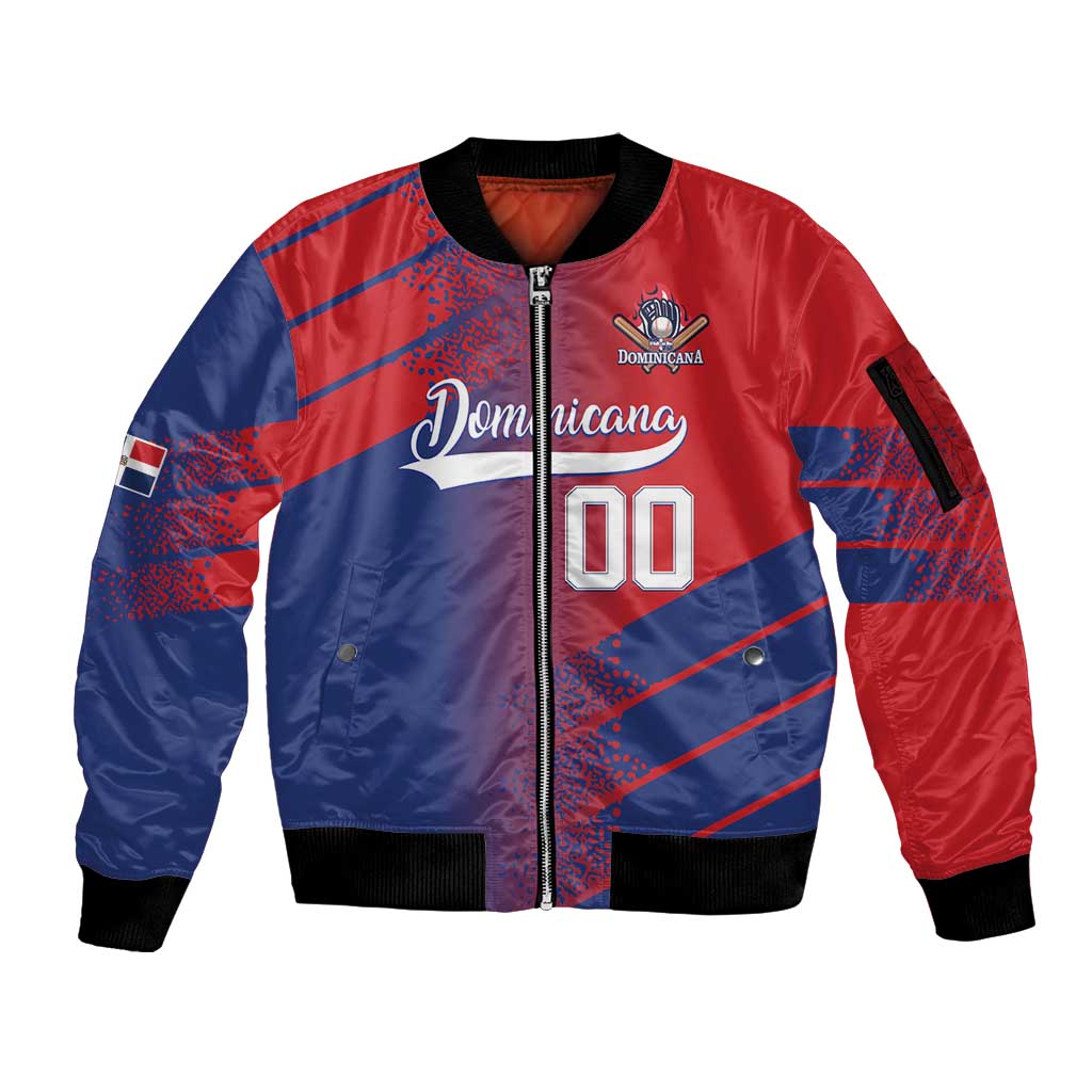 Custom Baseball Dominicana Sleeve Zip Bomber Jacket Go Champions Grunge Style - Wonder Print Shop