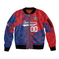 Custom Baseball Dominicana Sleeve Zip Bomber Jacket Go Champions Grunge Style - Wonder Print Shop
