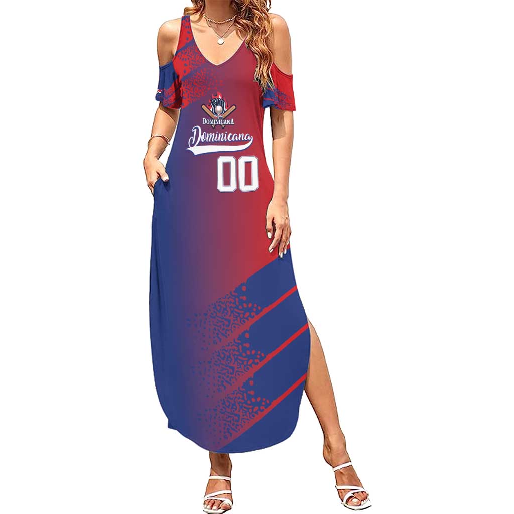 Custom Baseball Dominicana Summer Maxi Dress Go Champions Grunge Style - Wonder Print Shop