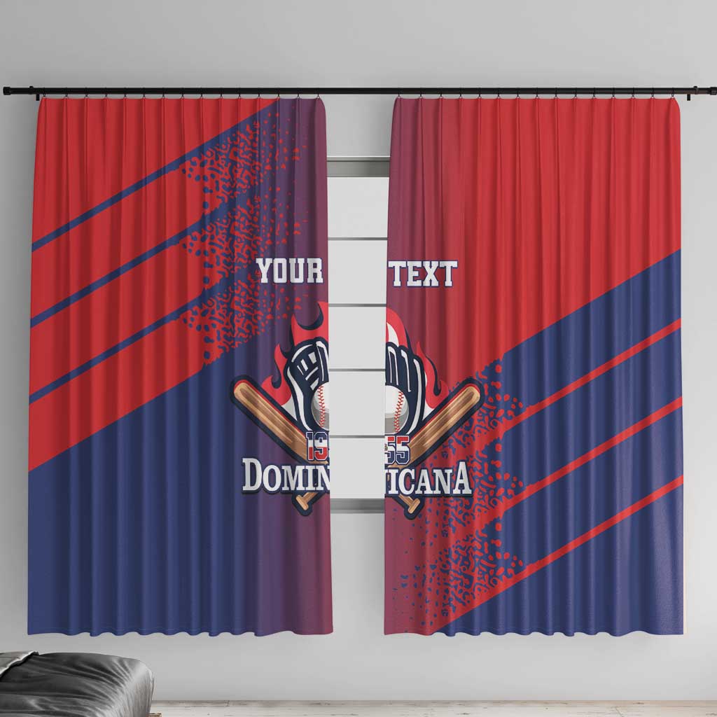 Custom Baseball Dominicana Window Curtain Go Champions Grunge Style - Wonder Print Shop