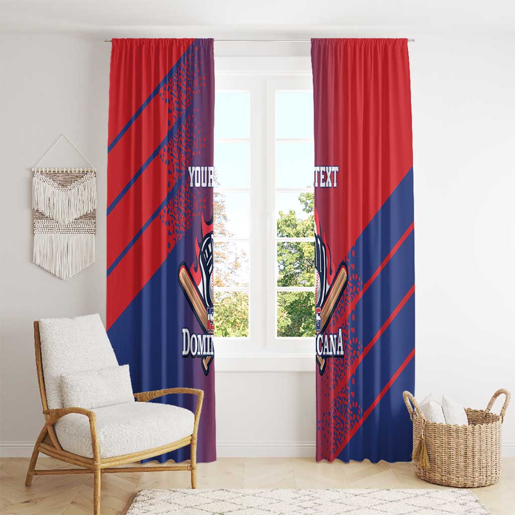 Custom Baseball Dominicana Window Curtain Go Champions Grunge Style - Wonder Print Shop
