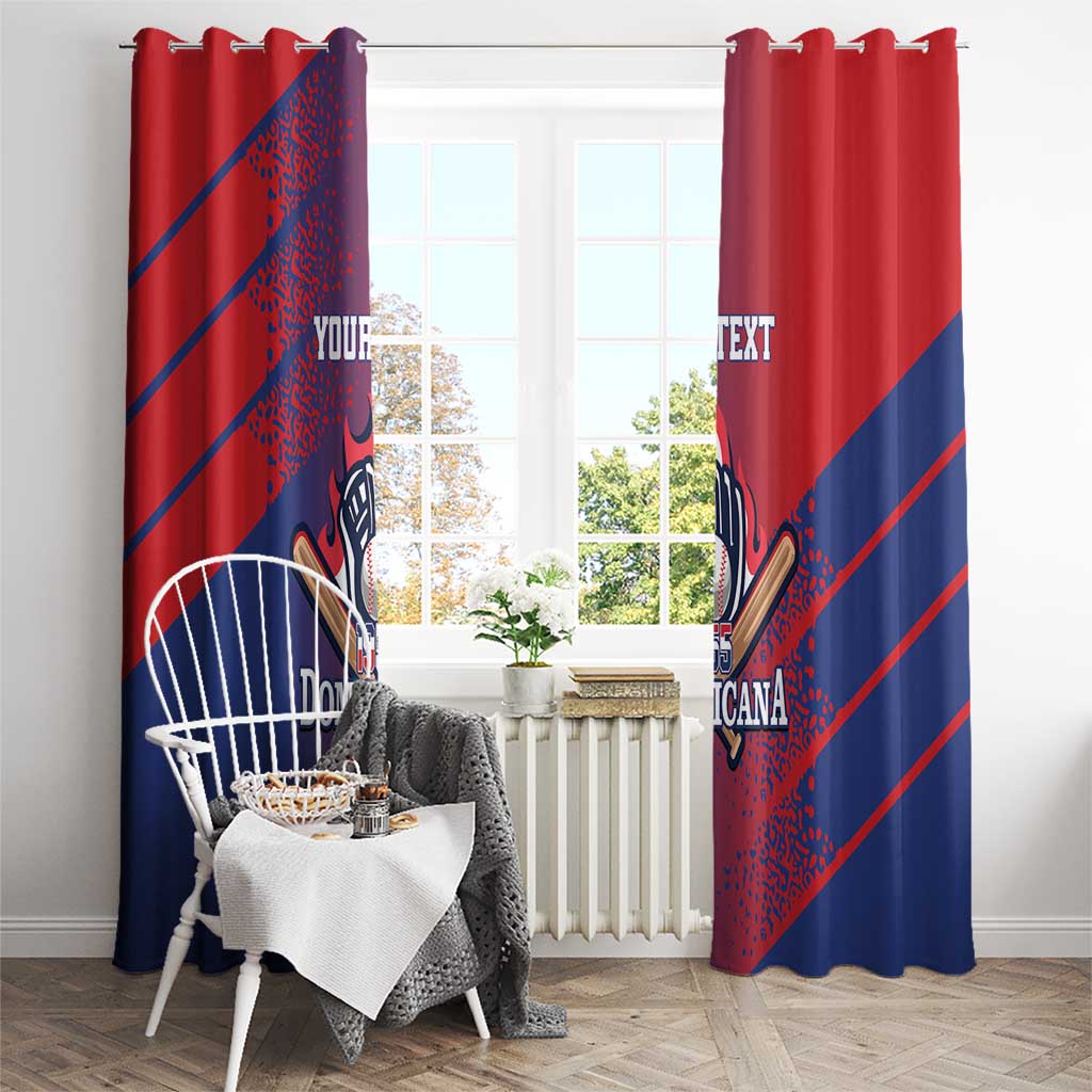 Custom Baseball Dominicana Window Curtain Go Champions Grunge Style - Wonder Print Shop