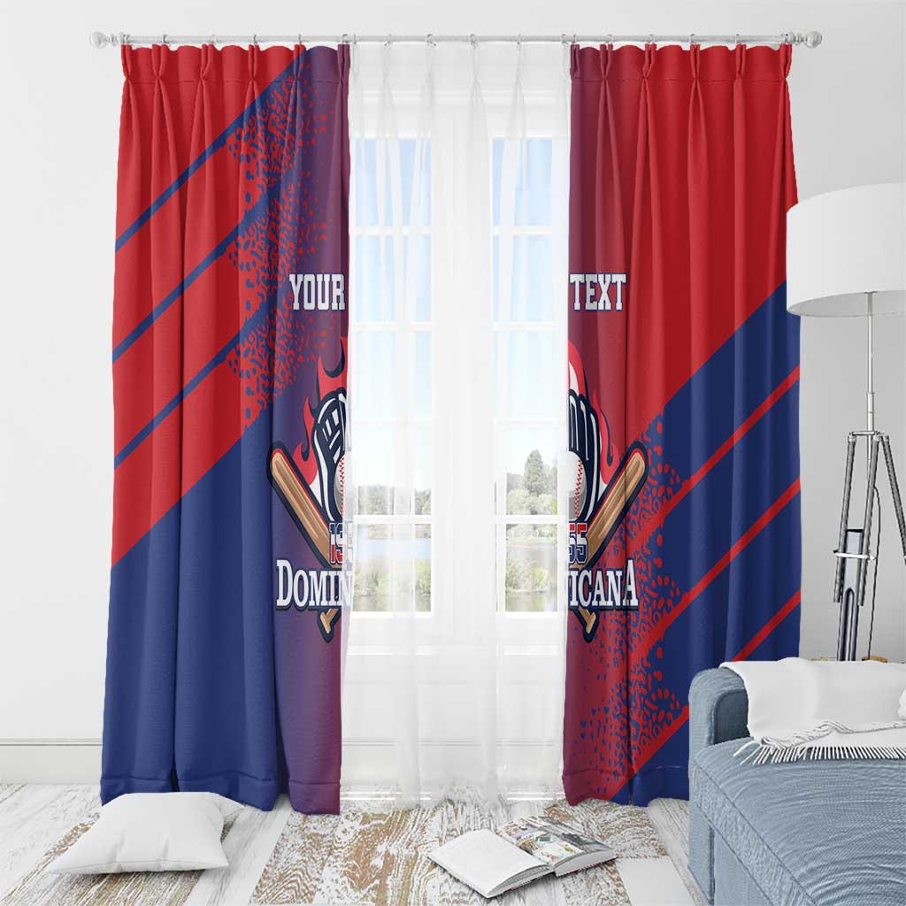 Custom Baseball Dominicana Window Curtain Go Champions Grunge Style - Wonder Print Shop