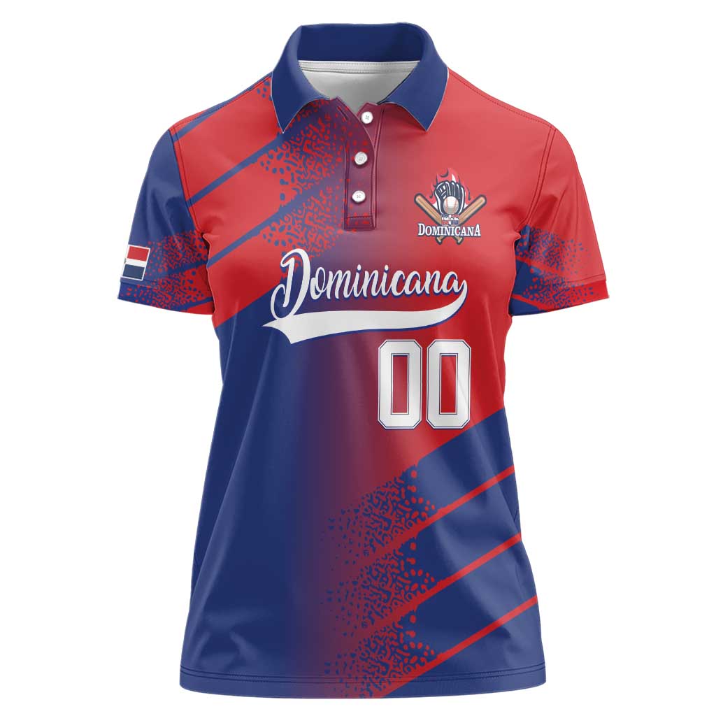 Custom Baseball Dominicana Women Polo Shirt Go Champions Grunge Style - Wonder Print Shop