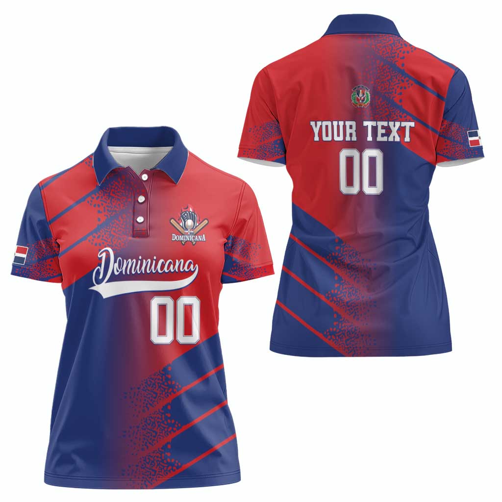 Custom Baseball Dominicana Women Polo Shirt Go Champions Grunge Style - Wonder Print Shop