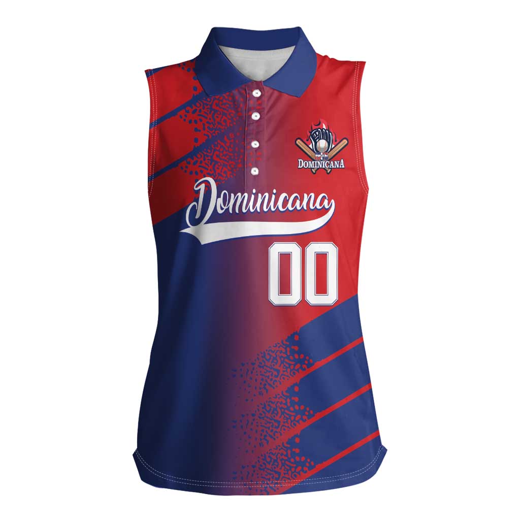 Custom Baseball Dominicana Women Sleeveless Polo Shirt Go Champions Grunge Style - Wonder Print Shop