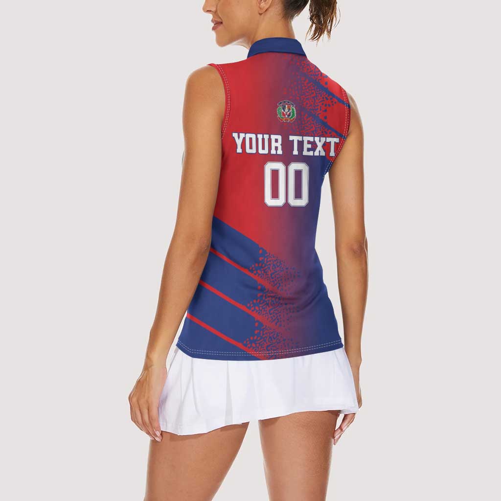 Custom Baseball Dominicana Women Sleeveless Polo Shirt Go Champions Grunge Style - Wonder Print Shop