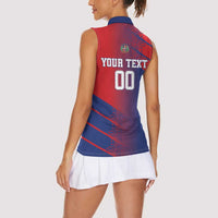 Custom Baseball Dominicana Women Sleeveless Polo Shirt Go Champions Grunge Style - Wonder Print Shop
