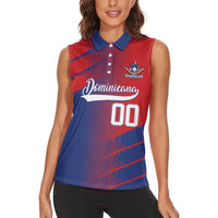 Custom Baseball Dominicana Women Sleeveless Polo Shirt Go Champions Grunge Style - Wonder Print Shop