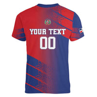 Custom Baseball Dominicana Women V-Neck T-Shirt Go Champions Grunge Style - Wonder Print Shop