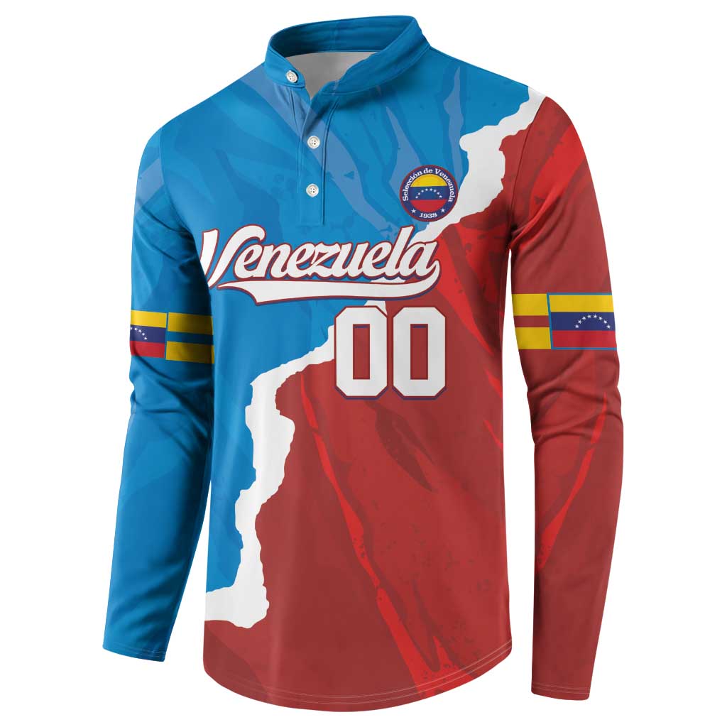 Custom Baseball Venezuela Button Sweatshirt Go Champions Grunge Style - Wonder Print Shop