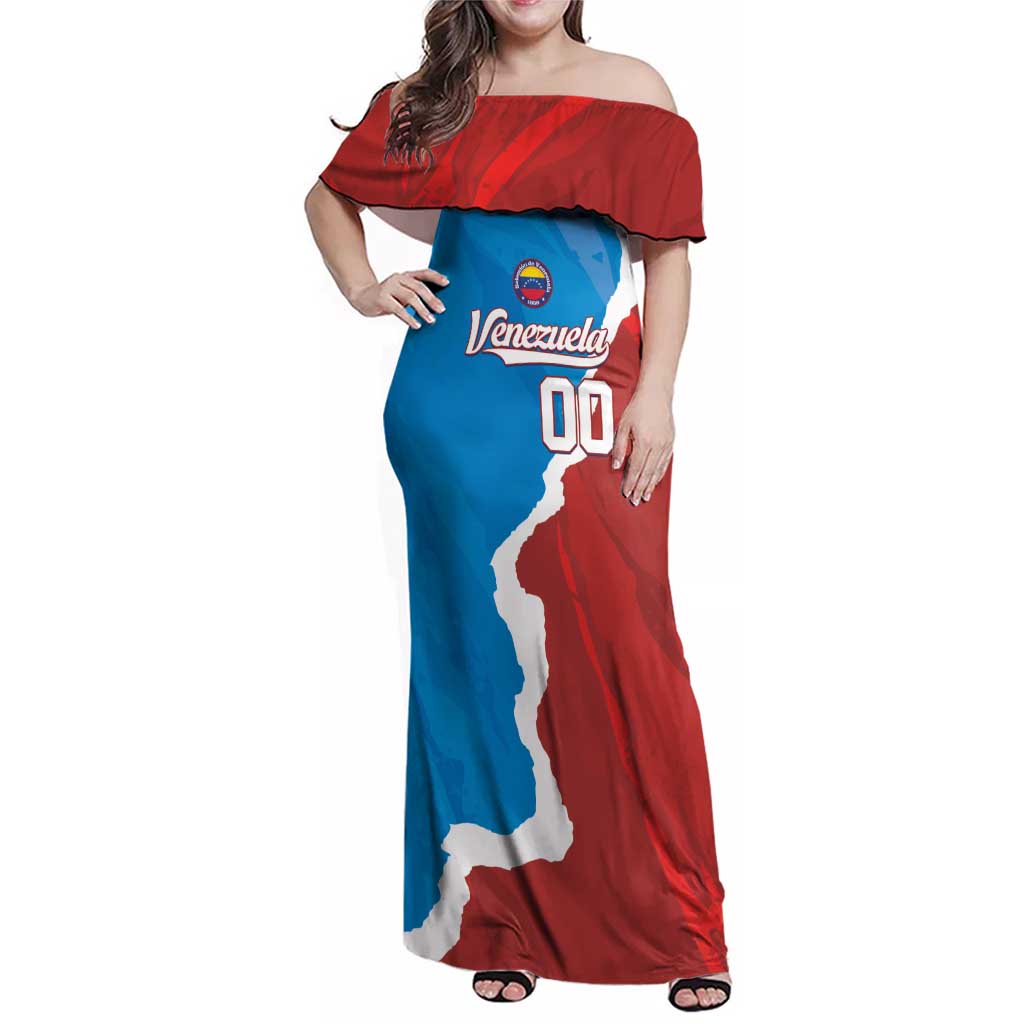 Custom Baseball Venezuela Family Matching Off Shoulder Maxi Dress and Hawaiian Shirt Go Champions Grunge Style - Wonder Print Shop