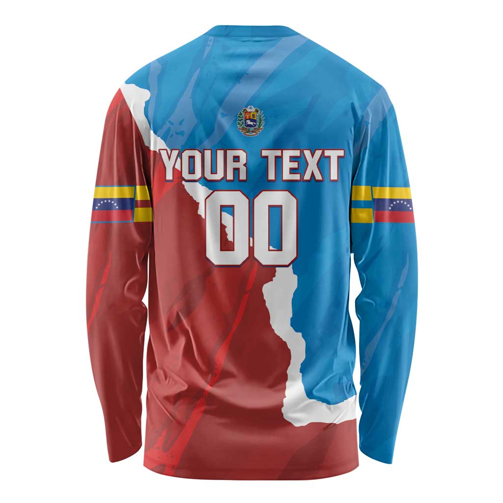 Custom Baseball Venezuela Long Sleeve Shirt Go Champions Grunge Style - Wonder Print Shop