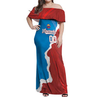 Custom Baseball Venezuela Off Shoulder Maxi Dress Go Champions Grunge Style - Wonder Print Shop