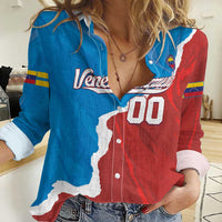 Custom Baseball Venezuela Women Casual Shirt Go Champions Grunge Style - Wonder Print Shop