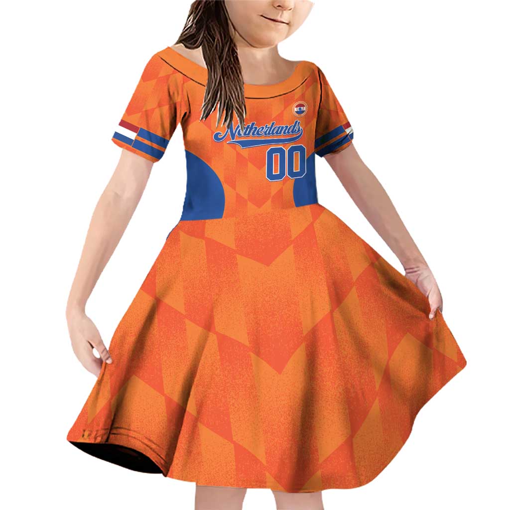 Custom Baseball Netherlands Family Matching Off Shoulder Short Dress and Hawaiian Shirt Go Champions Sporty Style - Wonder Print Shop