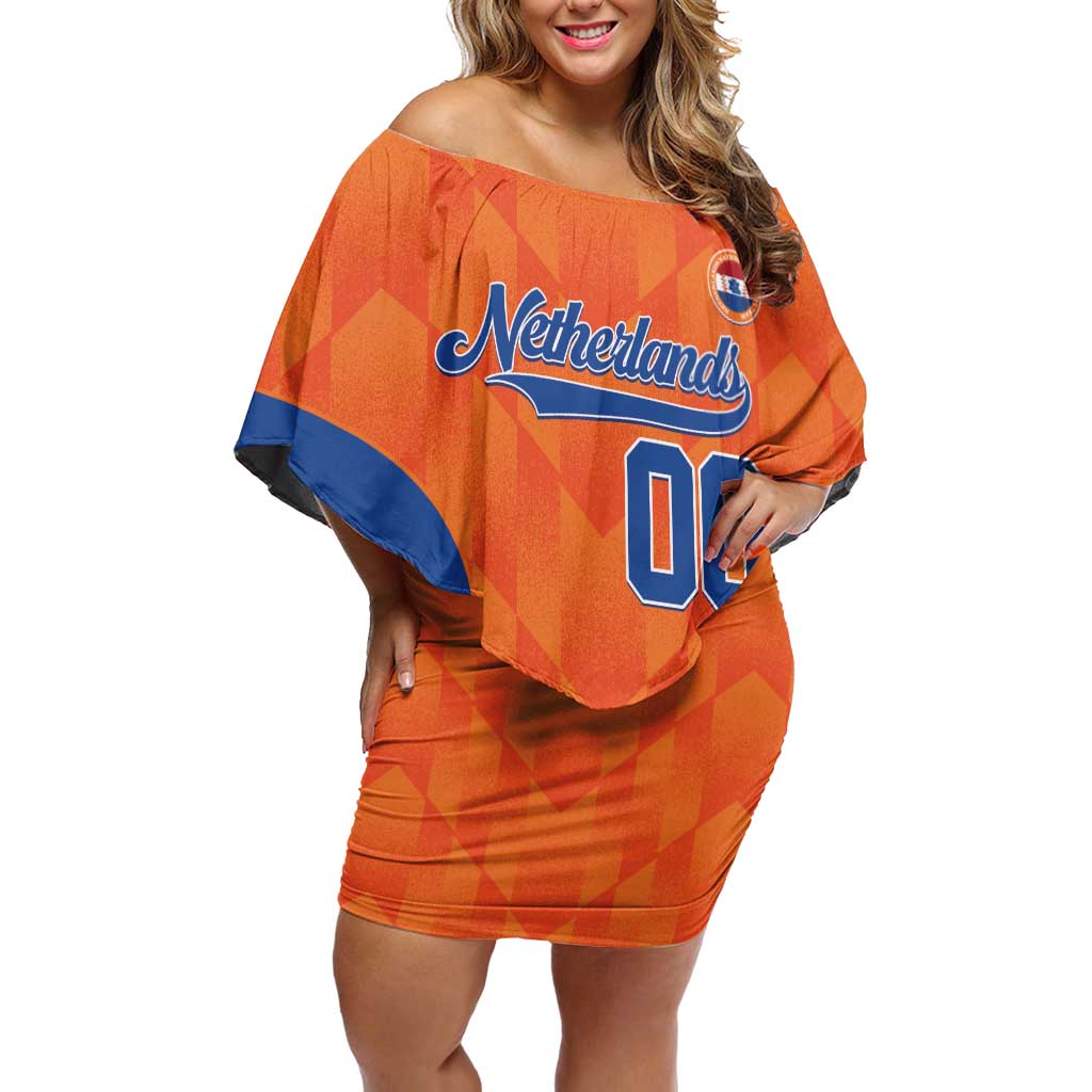 Custom Baseball Netherlands Family Matching Off Shoulder Short Dress and Hawaiian Shirt Go Champions Sporty Style - Wonder Print Shop