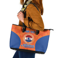 Custom Baseball Netherlands Leather Tote Bag Go Champions Sporty Style - Wonder Print Shop
