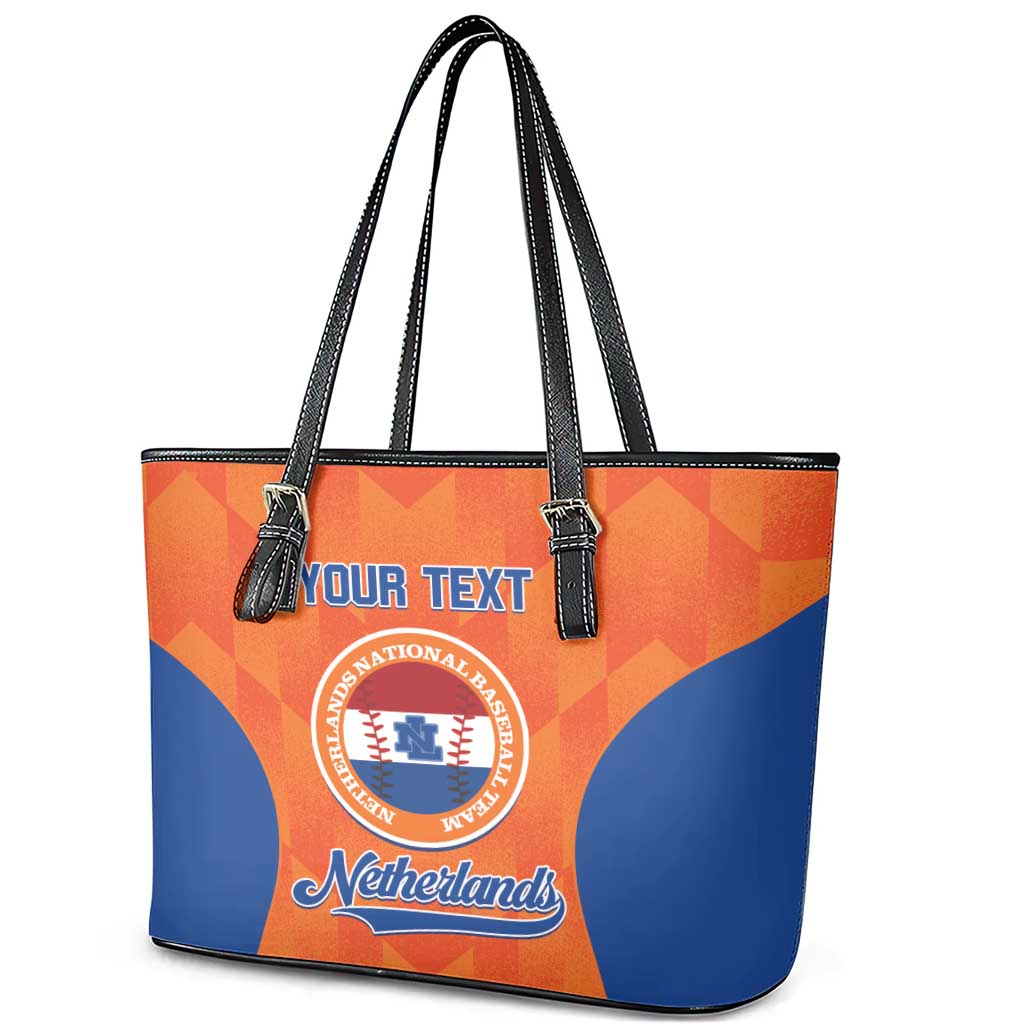 Custom Baseball Netherlands Leather Tote Bag Go Champions Sporty Style - Wonder Print Shop
