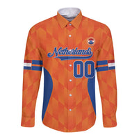 Custom Baseball Netherlands Long Sleeve Button Shirt Go Champions Sporty Style - Wonder Print Shop
