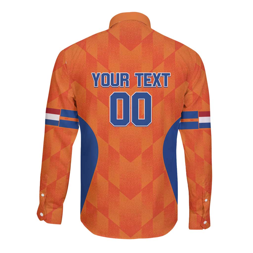Custom Baseball Netherlands Long Sleeve Button Shirt Go Champions Sporty Style - Wonder Print Shop